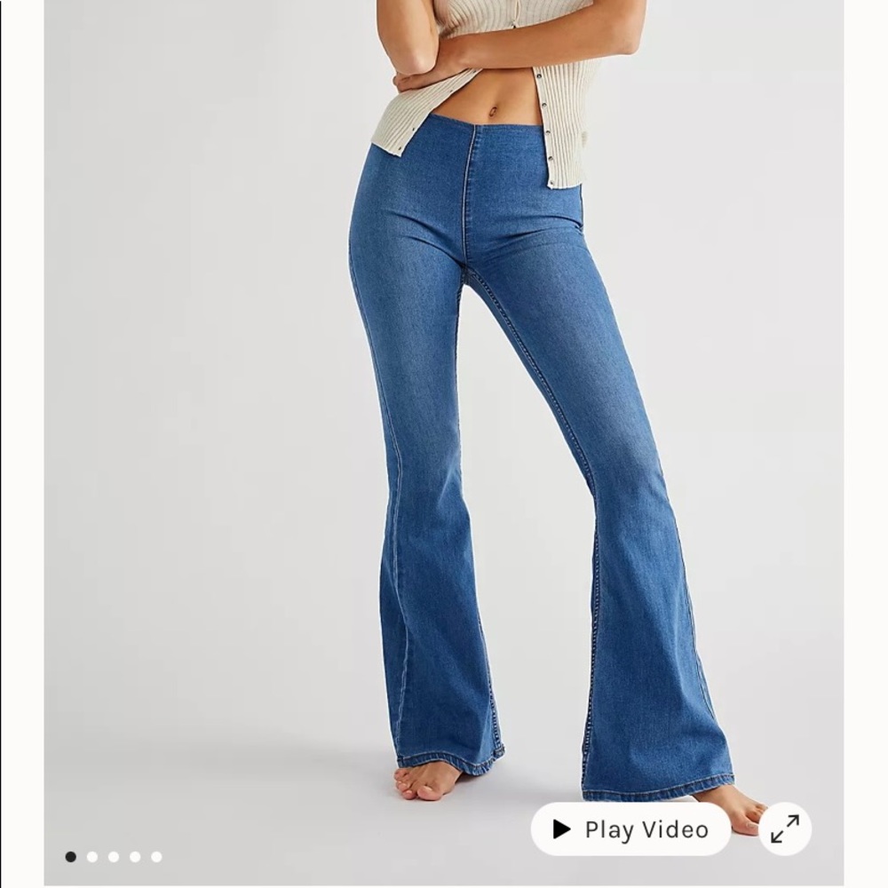 FREE PEOPLE PENNY PULL-ON FLARE JEANS